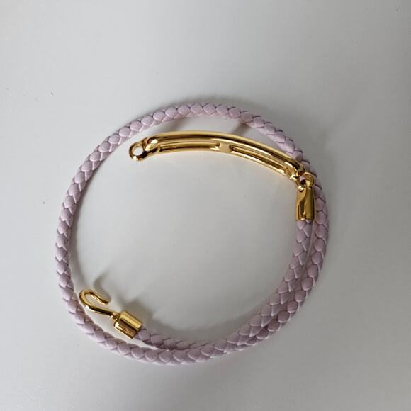 Hermes Braided Leather Bracelet T1 Ruri Double Tour Swift calfskin Mauve Pale - Picture 6 of 6